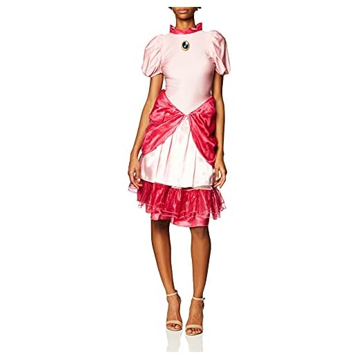Nintendo Super Mario Bros- Deluxe Princess Peach Disfraz, Color Princesa melocotón, Medium (Disguise DIS73747B)
