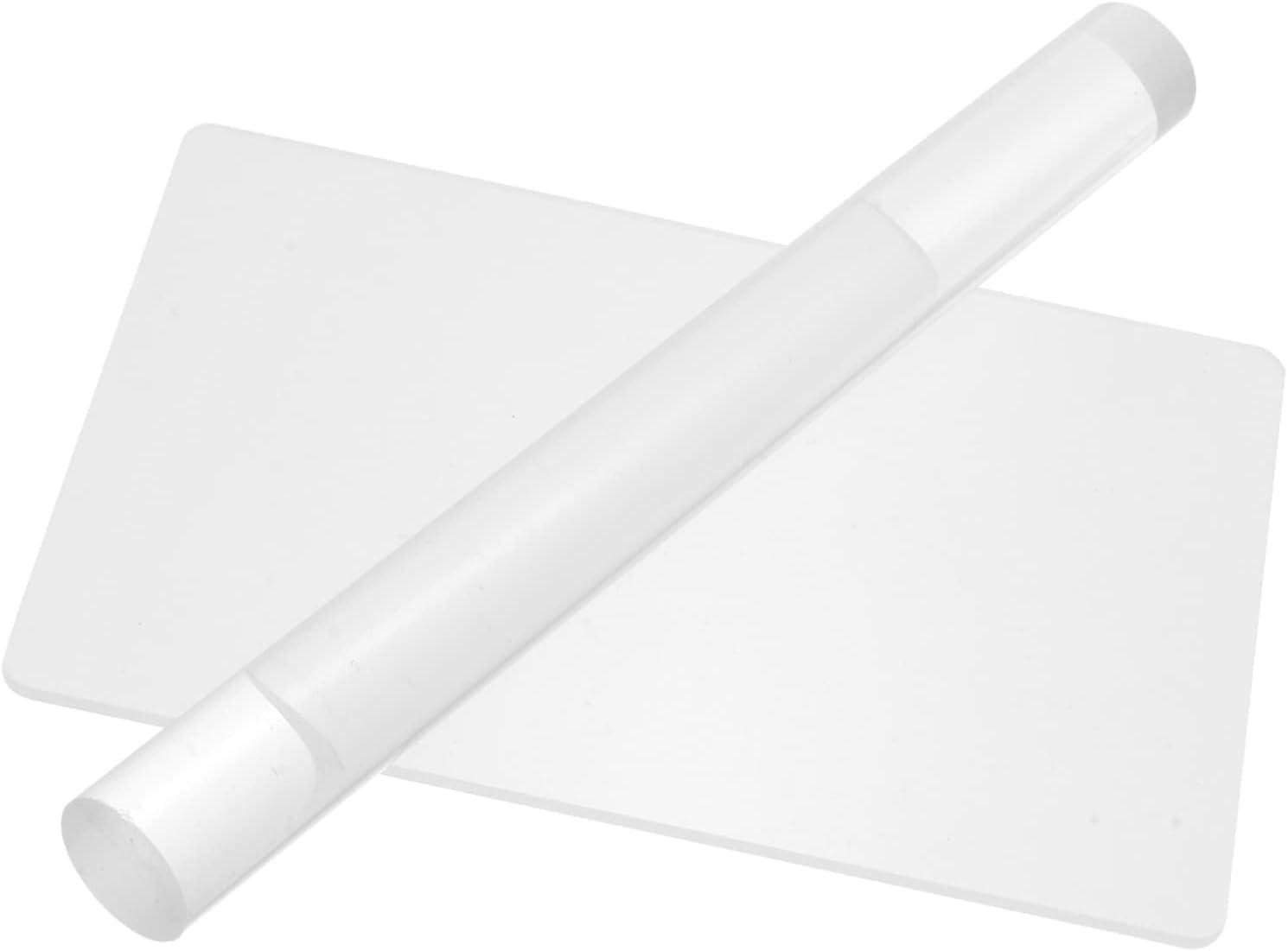 Polymer Clay Tools 2 Acrylic Rollers Sheet Board for Easy Clay Molding