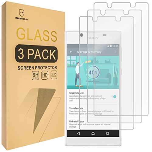 Mr.Shield [3-PACK] Designed For Sony Xperia L1 [Tempered Glass] Screen Protector with Lifetime Replacement