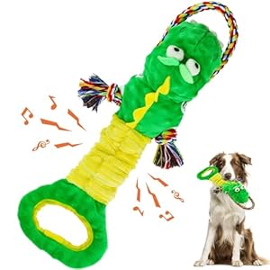 WinTour Jouets pour Chiens, Jouets Interactifs pour Chiens, Jouets Couineurs Robustes pour Chiens avec Chiffon en Coton et Papier Froissé, Peluche Résistante pour Chien