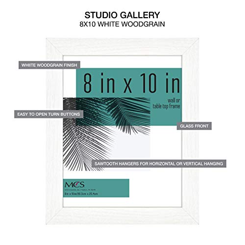 Image of MCS Studio Gallery Frame, White Woodgrain, 8 x 10 in, Single (Pack of 2)