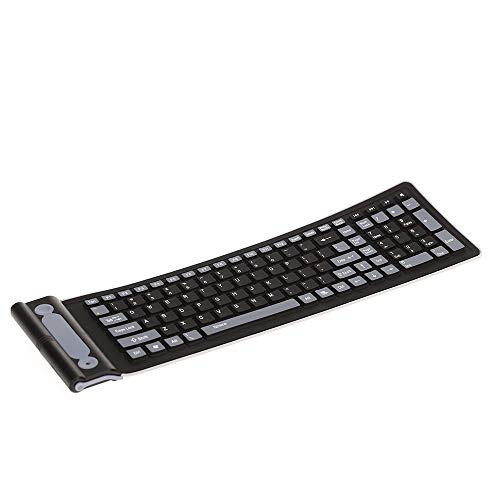 2.4 portátil mini rolo flexível resistente à água Silicone macio lavável teclado sem fio com recepto