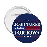 Josh Turek For Iowa 2026 button pins Us Senator Vote Blue 1 Pcs Pinback Buttons Round Badge