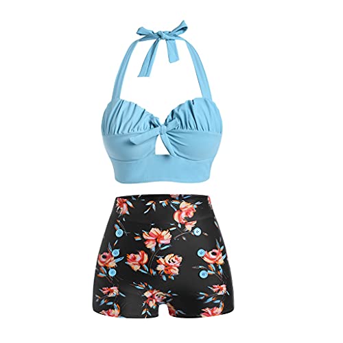 Bikini shorty floral pour les vacances à la plage et journées piscine