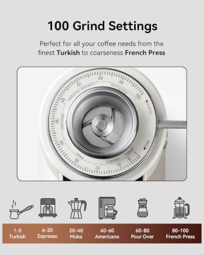Image of MOKKOM 64mm Flat Burr Coffee Grinder, Espresso Grinder,100 Grind Settings