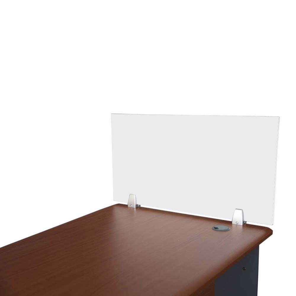 Mahmayi Deler Desktop Mounted Privacy Panel Divider Panels with 2 Clips for Student Call Centers, Offices, Libraries, Classrooms- Removable Sound Absorbing Desk Partition Board(75 CM, White)