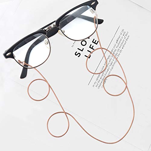 Jmkcoz Eyeglass Chain Holder Necklace Strap Sunglass Eyewear Retainer Lanyards 80Cm Glasses Chain String Cord Rose Gold #TOP5