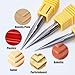 HUHAO 3PCS Carbide Engraving V Groove Cutting Bit 2 Flute Straig 6mm Shank 0.5mm Tip 15 Degree CNC Router Tool Blade for Steel Brass MDF Wood