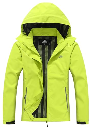 Image of MOERDENG Women's Waterproof Rain Jacket Lightweight Raincoat Hooded Hiking Jacket Softshell Windbreaker