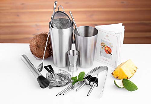 Benlhu Premium Cocktail Shaker Set - 15 Teiliges Cocktail Mixer Geschenk Set - Edelstahl Boston-Shaker 750ml… – Bild 7