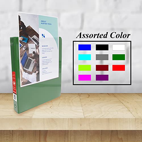 Bazic 3 Ring Binder 1/2" Economy View Binders Organizer - Green, Round Ring, Hold 100 Sheets Paper, For School Office Home, 1-Count #TOP1