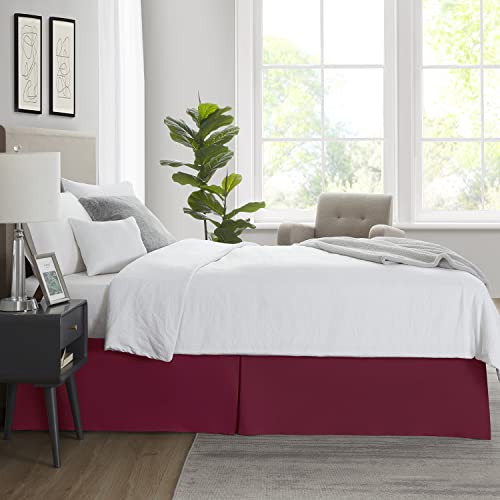 Image of Nestl Red Heaven Full Bed Skirt - Full Size Bed Skirt 14 Inch Drop - Brushed Microfiber Bed Skirts - Hotel Quality Pleated Bed Skirt - Shrinkage & Fade Resistant
