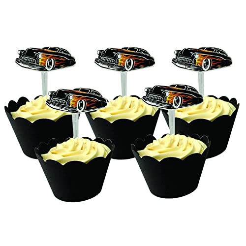 Classic Car Party Decorations - 12 Classic Cars Cupcake Topper Picks - Classic Car Birthday Party Decoration - 1950S Hot Rod Car Cupcake Toppers - Vintage Car Party Decorations #TOP3