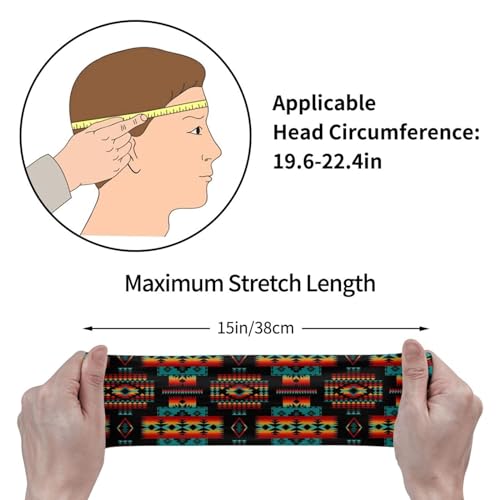 Manqinf Native American Indian Headbands Non Slip Sweatband Fashion Summer Hair Bands For Tennis,Basketball,Running,Gym,Working Out thumb #4
