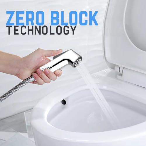 Image of Health Faucet for Toilet | Jet Spray | Self-Cleaning | Without Hose | Up to 40% Water Saving | Chrome Finish Complete Set
