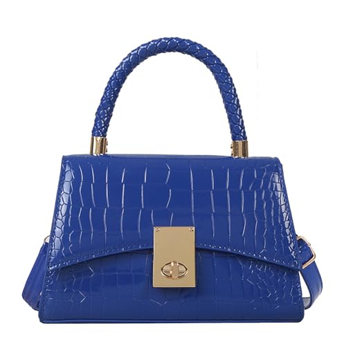 SongKedora Women Small Crossbody Bags Patent Leather Shoulder Bag Handbags Ladies Cute Purses Mini Top Handle Clutches (Blue) by SongKedora - Used condition - US$16.92