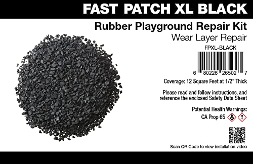 Fast Patch Poured-in-Place Surfacing Repair Kit Fix Rubber Playground (Black, XL)
