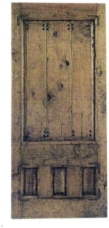Traditional Authentic Mexican Simple Cedar Door 3 with Hinges, Handle and Jamb