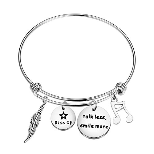 ENSIANTH Musical Inspired Gift Rise Up Talk Less Smile More Theater Jewelry Gift for Her Theater Drama Lover Bracelet - Main Image