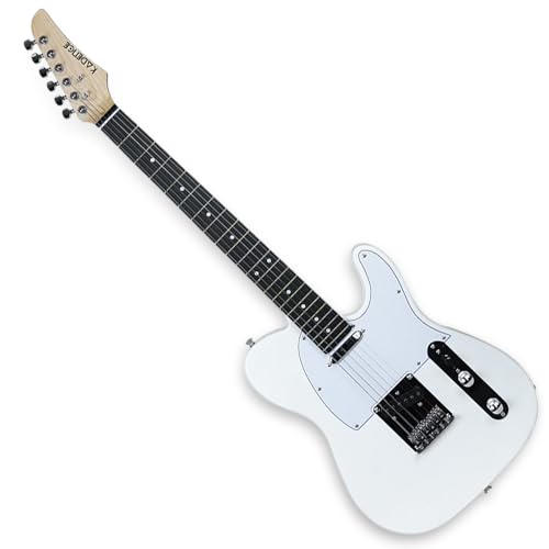 Image of Kadence TLWH Tennessee 39 inch Electric Guitar (Classic T Style) | Solid Poplar Wood Body, Maple Neck | Dual Single-Coil Pickups | Fixed Bridge | Gig Bag + Cable | Matte White