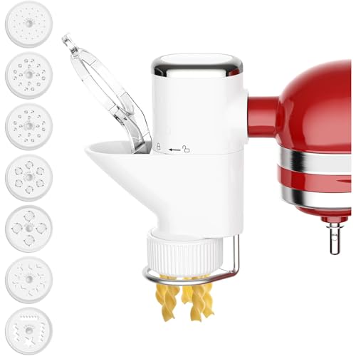 KieTeiiK Machine à pâtes de cuisine pour économiser de l'espace avec 7 plaques interchangeables pour faire rapidement des nouilles avec plaques interchangeables