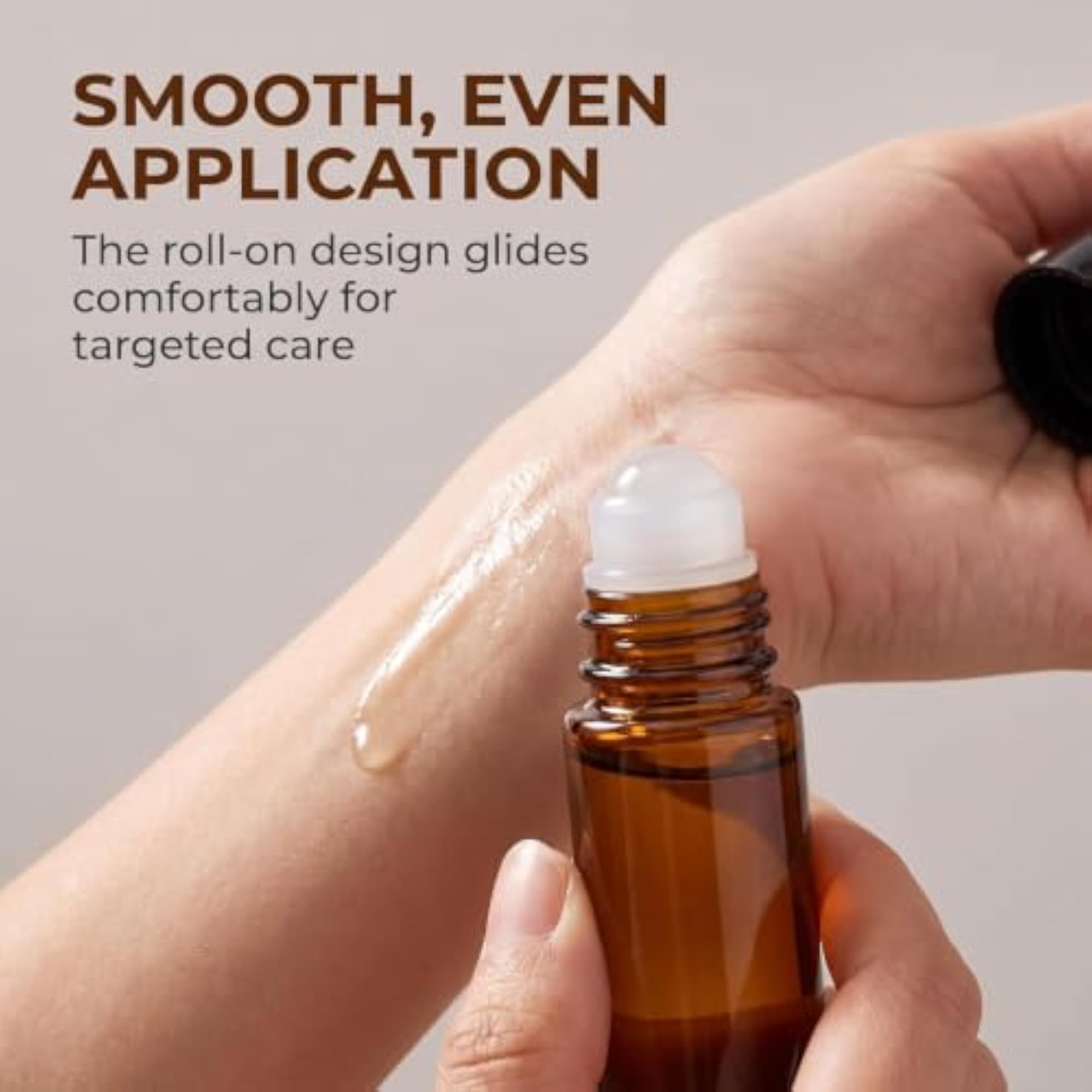 2Pcs Brown Glass Essential Oil Roller Bottles, 50ml