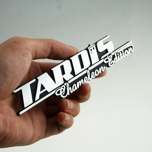 Image of Pair Set Tardis Chameleon Edition Emblem Dr Who Car 3D Badges Sticker Fit for Universal Widow Car Truck Scooter (Silver Black)