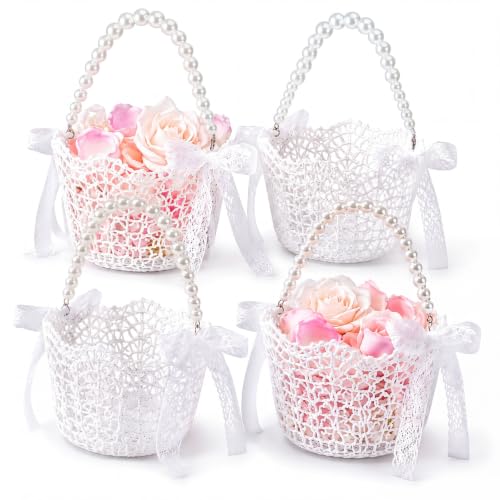 Uiifan 4 Pack Flower Girl Baskets for Wedding 5.5 x 4.33 Inches by Uiifan - Used condition - US$21.61