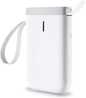 Label Maker Sticker Machine, D11 Portable Thermal Bluetooth Printer Inkless for Labeling, Home, Office, Travel, Compatible with iOS Android USB Rechargeable, Handheld Labeler (D11, White)