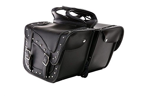 Alforjas de motocicleta trenzadas con tachuelas - Equipaje impermeable para motocicleta SD1485-12" W x 9.5" H x 6" D miniatura 1