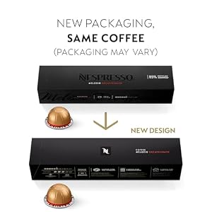 Nespresso Capsules Vertuo, Melozio Decaffeinato, Medium Roast Espresso, 30-Count Coffee Pods, Brews 7.8 oz. Nespresso Capsules Vertuo Melozio Decaffeinato Medium Roast Espresso 30 Count Coffee Pods Brews 78 oz
