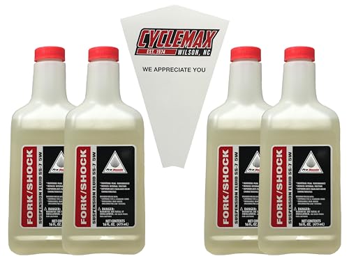 Cyclemax Four Pack Compatible with Honda Fork/Shock Suspension Fluid 08208-0005 Contains Four Quarts and a Funnel
