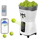 Tennis Ball Machine, PUSUN PT-Mini Pro w/Smart App Control Remote Control,Adjustable Speed/Spin/Frequency for Beginners, 65+Ball Capacity, 3-5h Battery Life, Random/Backhand/Forehand Drill-Lightweight