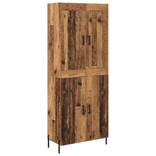 Armario alto de madera envejecida y metal con acabado premium de 180 cm 2