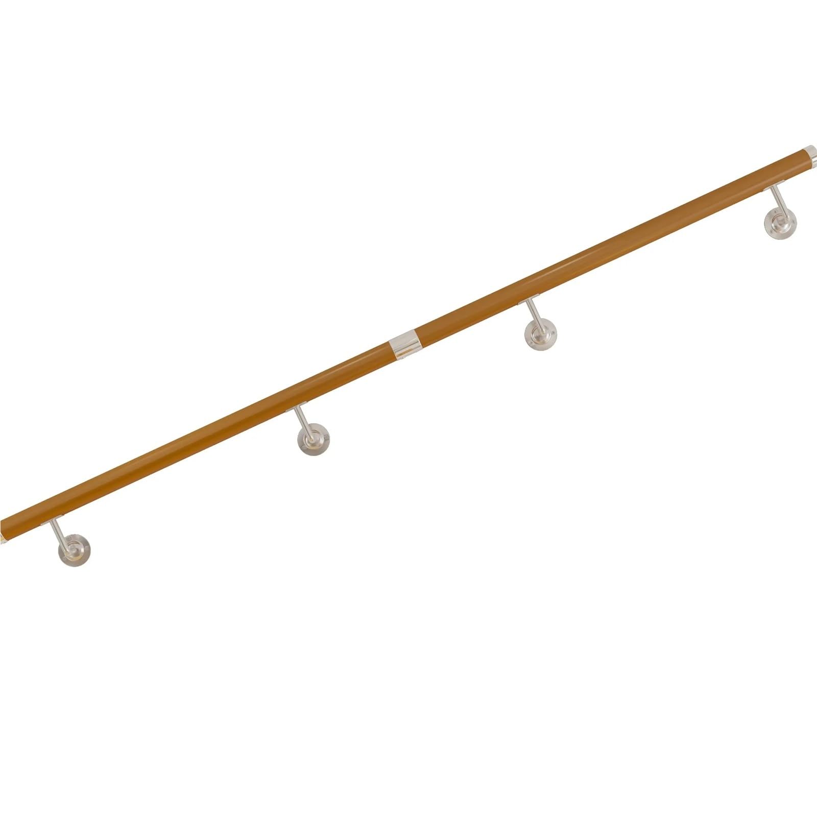 Gyttderfl One Color Step Railing Staircase Handrail 8Ft For Indoor Pvc Deck Handrails With Stainless Steel Bracket,Max Load 500Lbs,Hand Railing Dia 1-7/8In