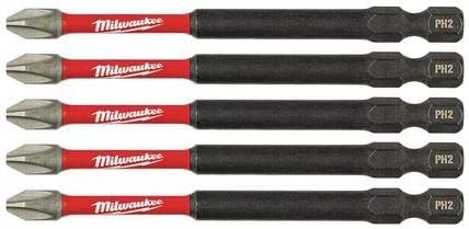 Miniatura 5 de MILWAUKEE Herramienta eléctrica 48-32-4564 Shockwave 3-12" Power Bit Phillips #2, 15 Pack (3)