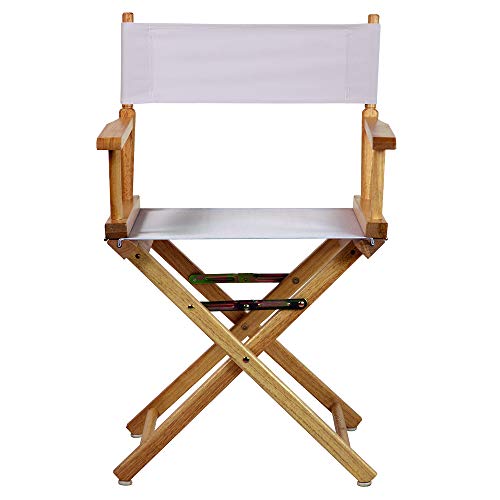 Casual Home Natural Frame/White Canvas 18" Classic Height Directors-Chairs #TOP5