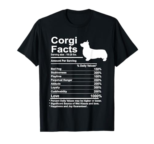 Funny Corgi Facts Nutrition Gift Cardigan Pembroke T-Shirt