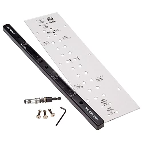 Rockler JIG IT Shelving Jig & Self Centering Drill Bit Set – Drill Guide Jig Ideal for Adding Shelves to Cabinetry - Cabinet Jigs – Kit Includes JIG IT Shelving Jig, Self Centering Bit & Hex Wrench