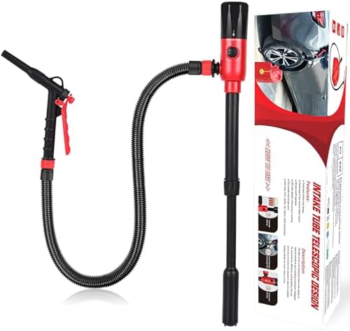 Elektrische Kraftstoffpumpe, innhom 3.2 GPM (12 L/min) Batteriebetriebene Flüssigkeitstransferpumpe Benzinpumpe für Benzin & Diesel, Tragbare Pumpe mit Schlauch & Durchflussregelun