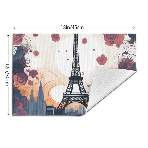 Sets de table Paris Eiffel lavables pour protéger la cuisine des taches - 3