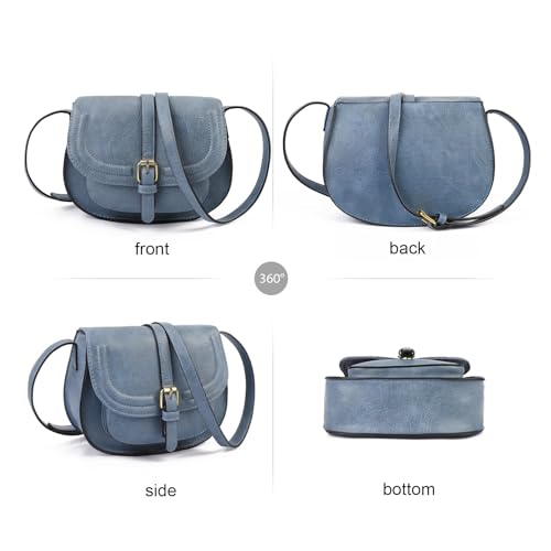 Image of AFKOMST Crossbody Bags for Women,Small Saddle Purse and Boho Cross Body Handbags,Vegan Leather