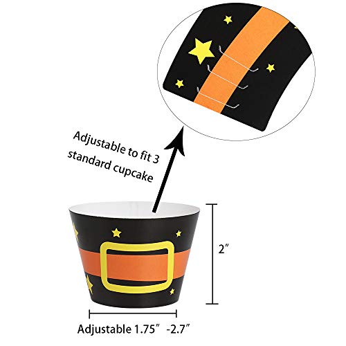 Halloween Cupcake Toppers Wrappers - Witch Boot Cake Party Supplies Decorations #TOP2