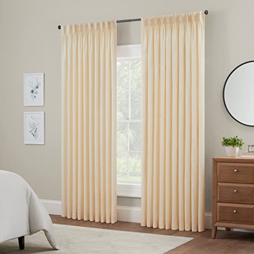 Waverly Serendipity 10 Pinch Pleat Light Filtering Curtain, 50"x63", Ivory