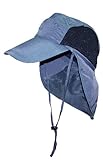 Men/Women Breathable Lightweight Polyester Mesh Summer Hat W/Neck Flap - Gray