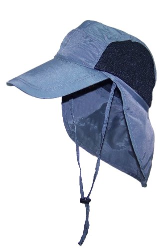 Men/Women Breathable Lightweight Polyester Mesh Summer Hat W/Neck Flap - Gray