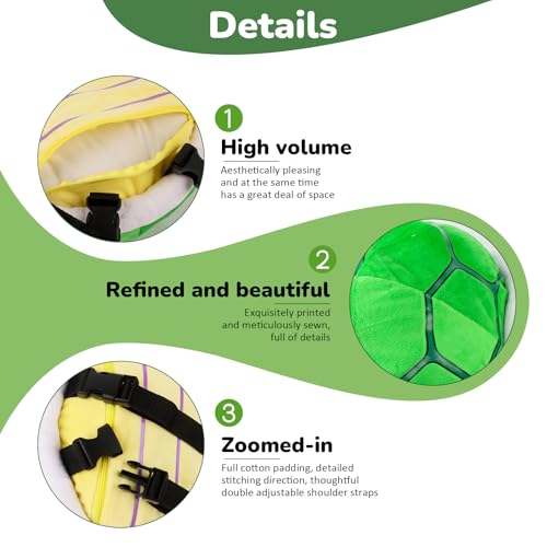 30cm Grüner Schildkröten-Rucksack, Schildkrötenpanzer Cosplay Plüsch Rucksack, Schildkrötenpanzer-Kinderrucksack, Lustige Süße Schildkröten-Tasche, Niedliche Plüschtiere, Geschenke für Kinder