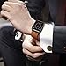KYISGOS Compatible with iWatch Band 49mm/46mm/45mm/44mm/42mm, Genuine Leather Replacement Band Strap Compatible with Apple Watch Ultra 2/1 SE Series 10 9 8 7 6 5 4 3 2 1 (Brown/Black)