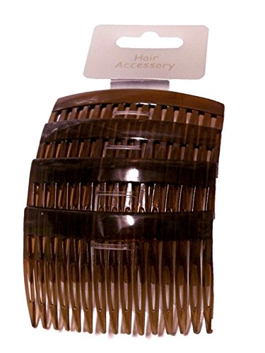 Pritties Accessories Set of 4 Tort Plain Hair Combs Slides 7cm (2.8'')
