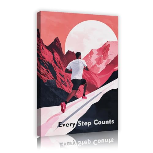 Toile de coureur de montagne 30x45cm | Décoration murale de fitness pour gymnase et sport